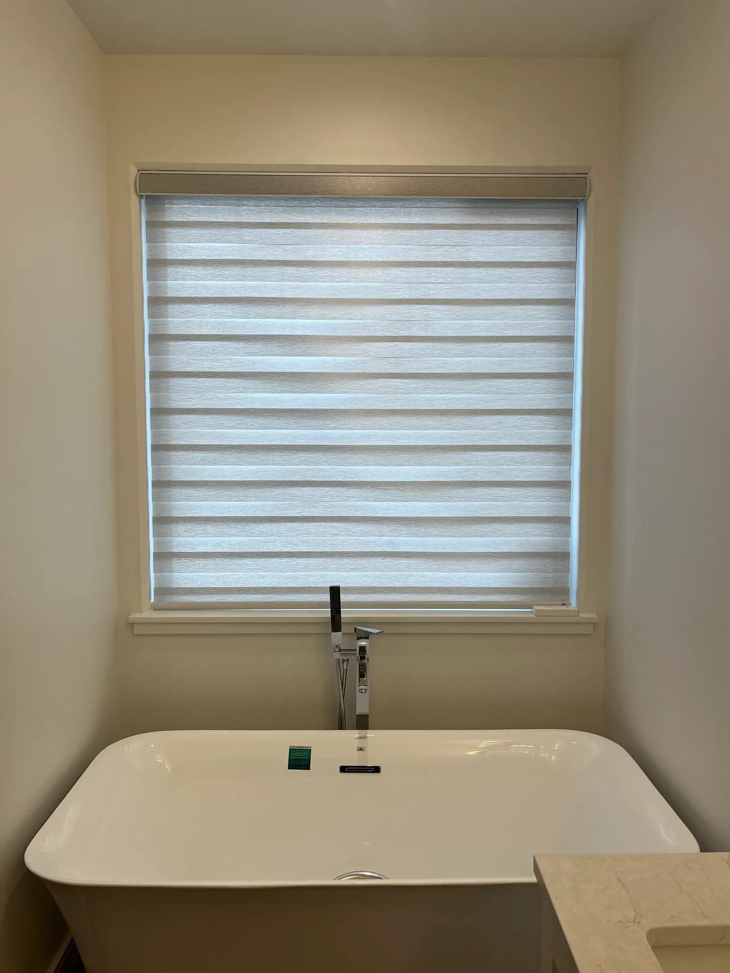 Kitchen with custom window treatments